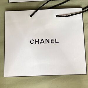 Chanel paper shopping bag 10”x8”x3”